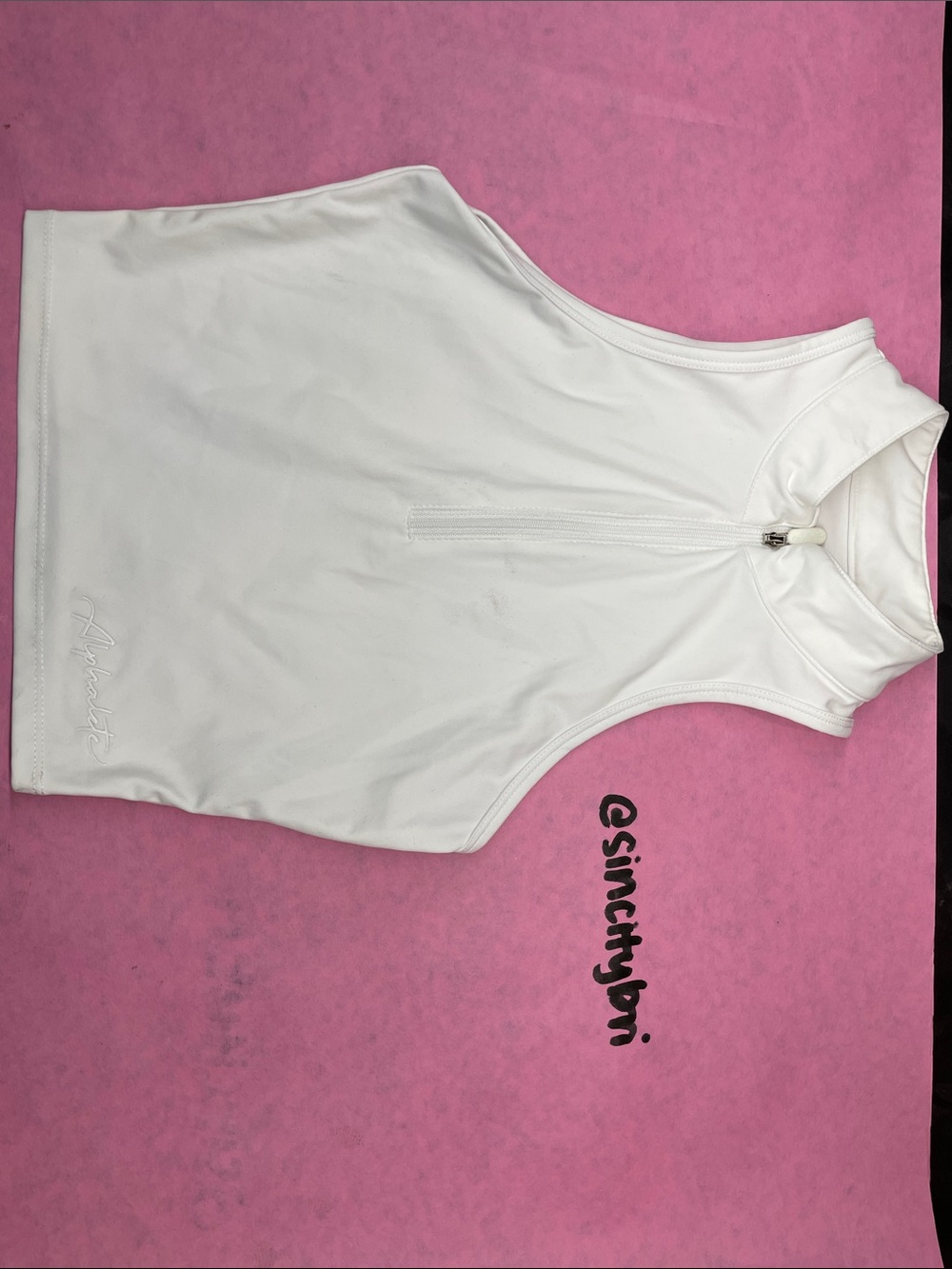Alphalete White Pulse Zip Tank